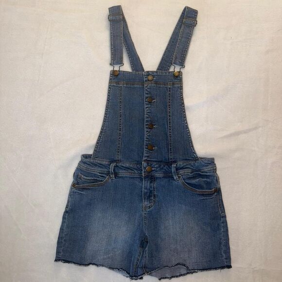 Tinseltown Women's Blue Short Overalls - Picture 3 of 8